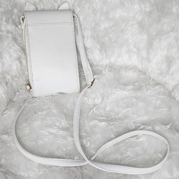 White Kitty Cat Crossbody Wallet Purse - Picture 2 of 6